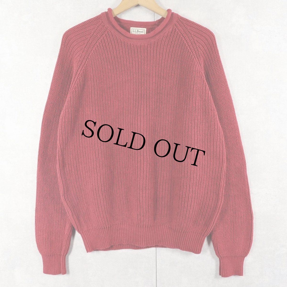 画像1: 2000's L.L.Bean ロールネック コットンニットセーター M (1)