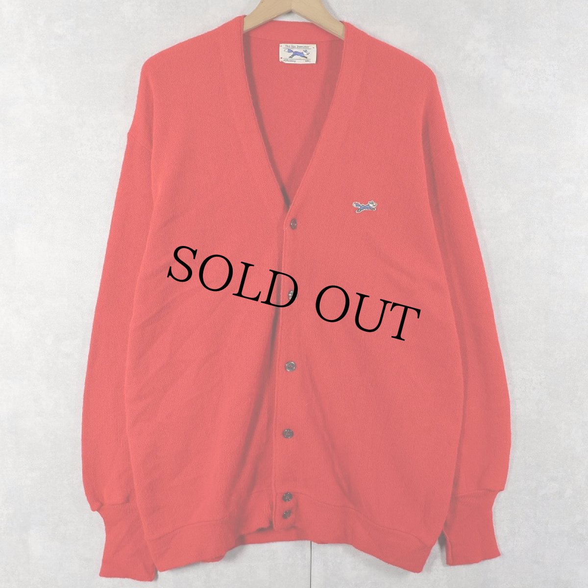 画像1: 80's The Fox JCPenney アクリルニットカーディガン XXL (1)