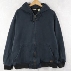 画像1: SAFTBAK 2トーン 裏サーマル スウェットジップパーカー BLACK XL (1)