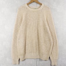 画像1: 80〜90's L.L.Bean USA製 コットン フィッシャーマンセーター M (1)
