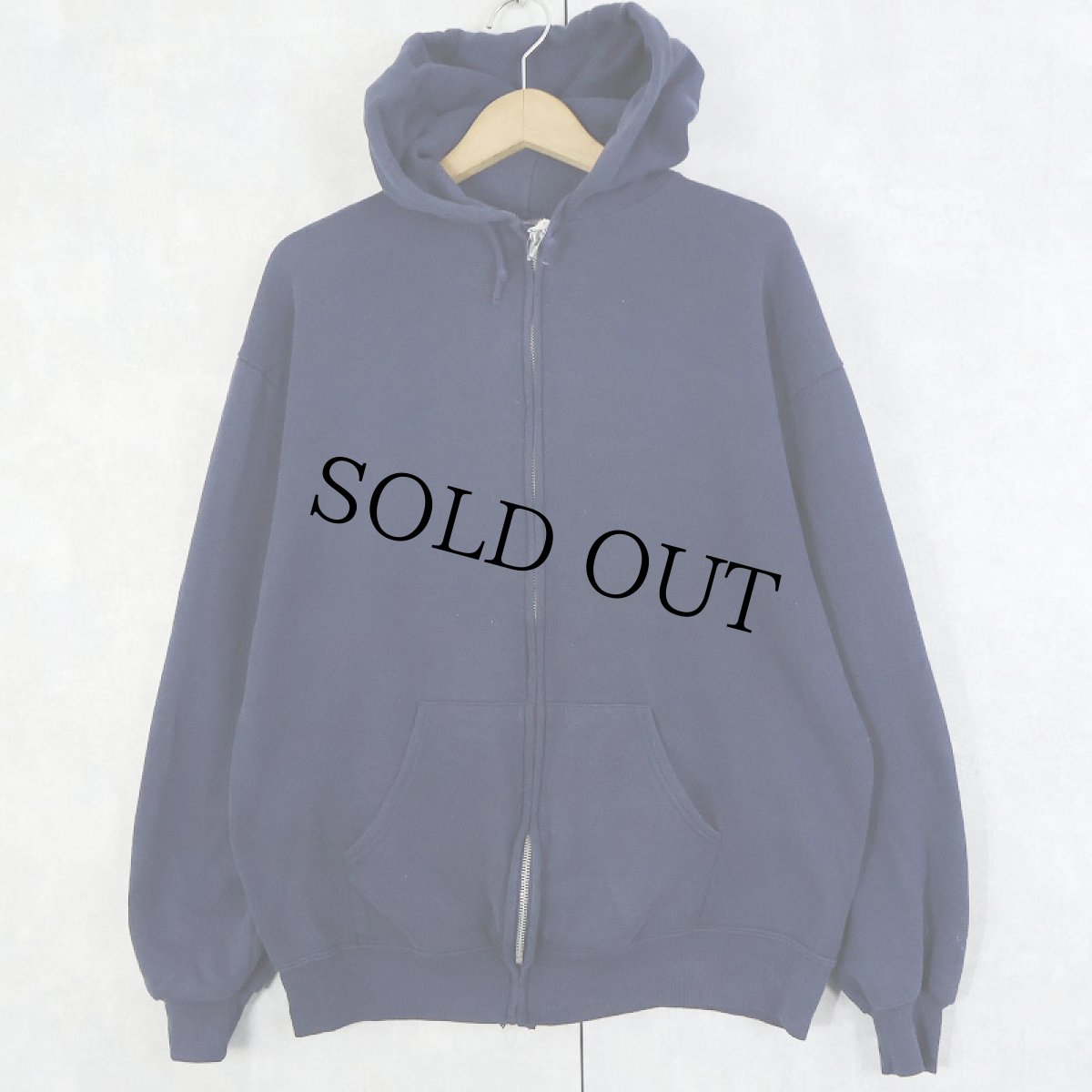 画像1: 90's JERZEES USA製 スウェットジップパーカー NAVY L (1)