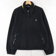 画像1: POLO Ralph Lauren "POLARTEC" チンスト付き フリーススイングトップ BLACK L (1)