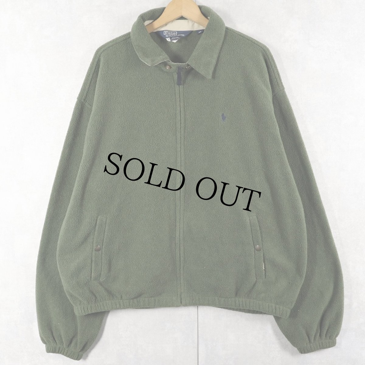 画像1: 90's POLO Ralph Lauren USA製 チンスト付き フリーススイングトップ XL (1)