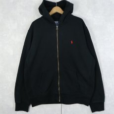 画像1: POLO Ralph Lauren スウェットジップパーカー BLACK XL (1)