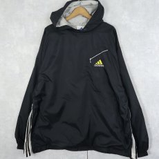画像1: 90's adidas サイドジップ ナイロンフーディ BLACK XL (1)