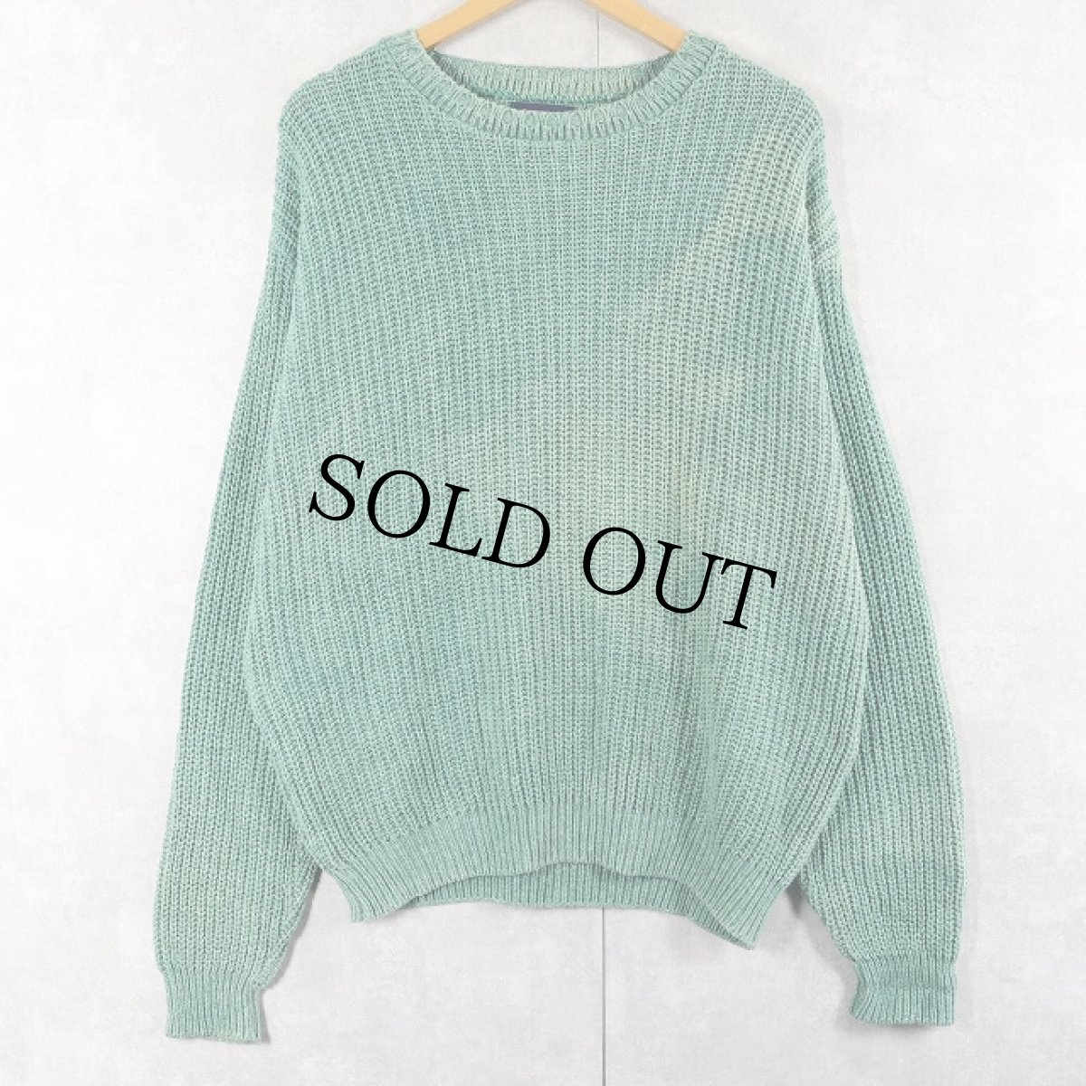 画像1: 90's LANDS' END USA製 コットンニットセーター M (1)