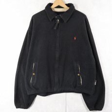 画像1: 90's〜 POLO Ralph Lauren "POLARTEC" チンスト付き フリーススイングトップ BLACK XL (1)