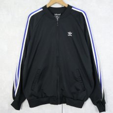 画像1: 90's adidas ロゴ刺繍 トラックジャケット BLACK L (1)
