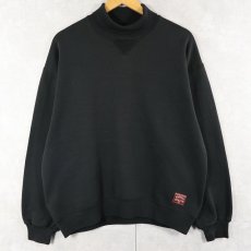 画像1: 90's〜 RUSSELL ATHLETIC USA製 前V タートルネックスウェット BLACK L (1)