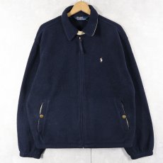画像1: POLO Ralph Lauren "POLARTEC" チンスト付き フリーススイングトップ NAVY L (1)