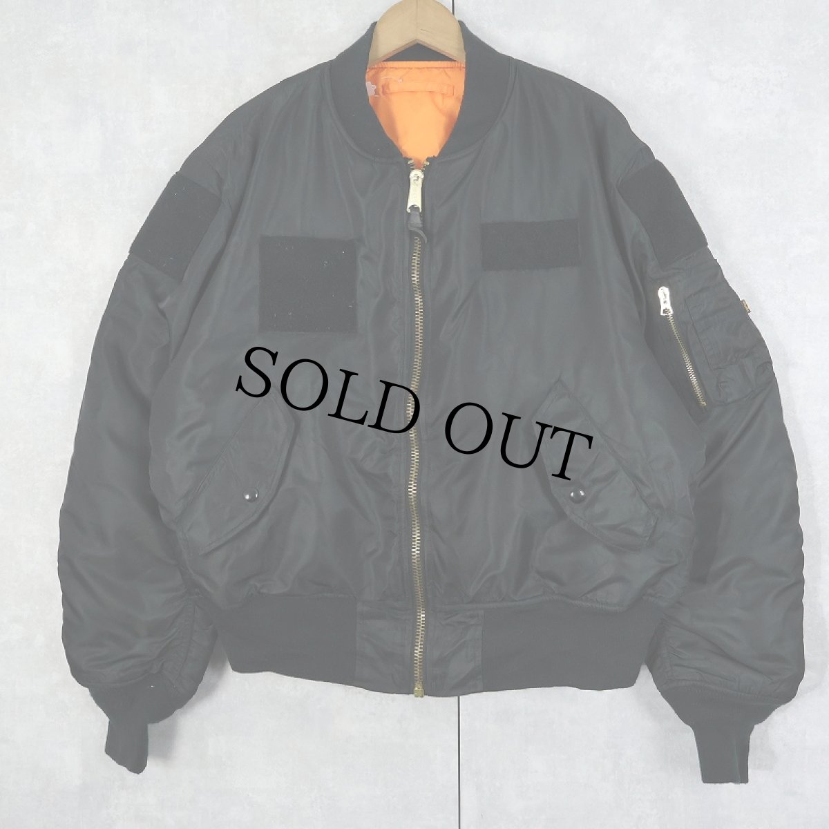 画像1: 民間品 ALPHA INDUSTRIES,INC. MA-1 フライトジャケット BLACK LARGE (1)