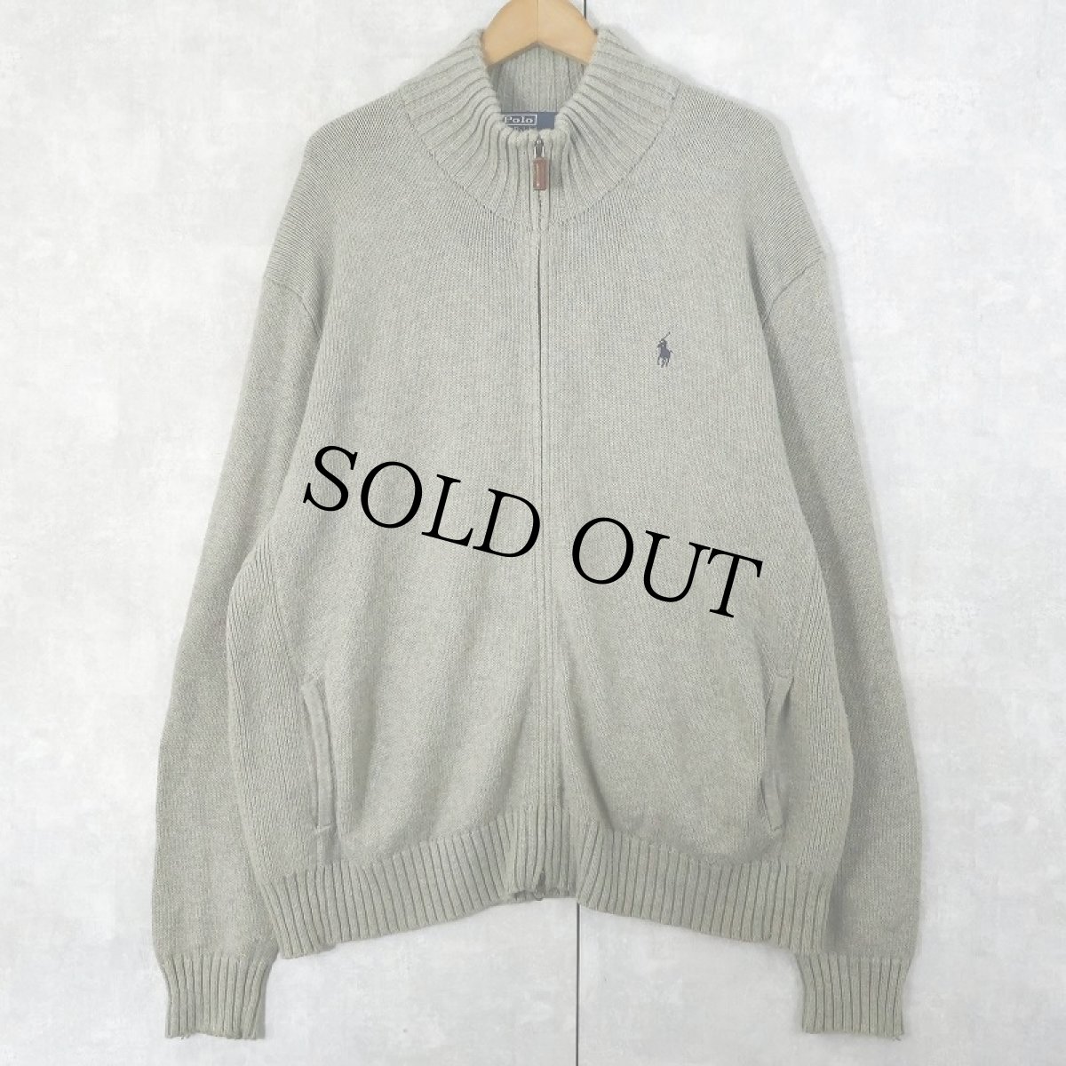 画像1: POLO Ralph Lauren ハイネック コットンニット ダブルジップジャケット M (1)