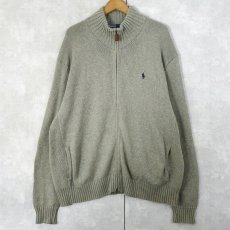 画像1: POLO Ralph Lauren ハイネック コットンニット ダブルジップジャケット M (1)