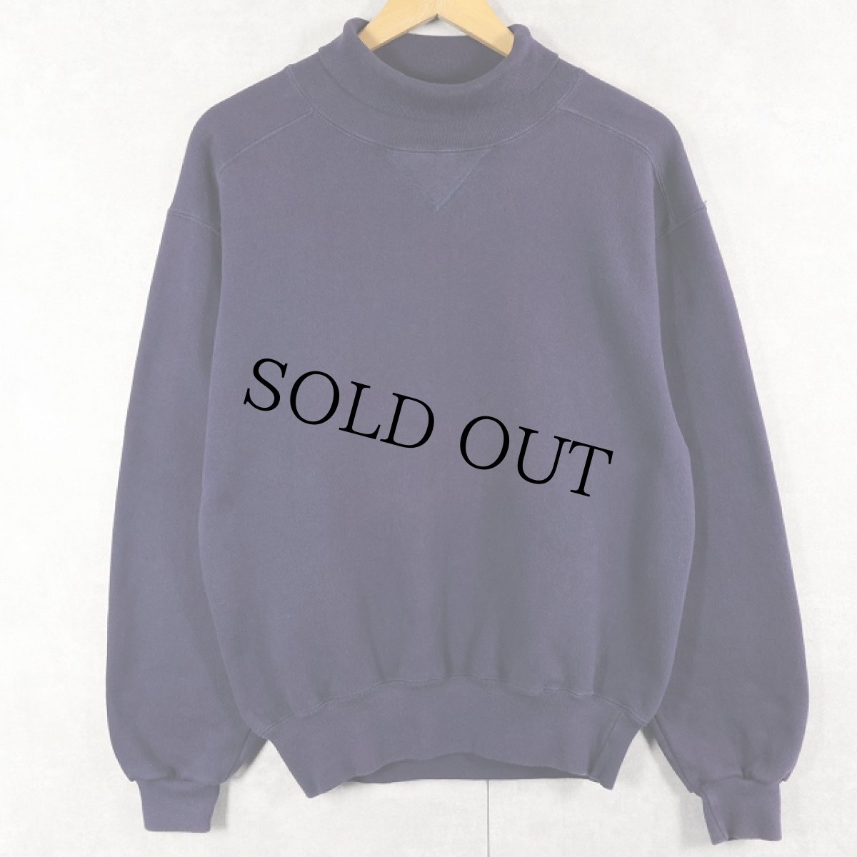 画像1: 90's L.L.Bean by RUSSELL ATHLETIC USA製 前V タートルネックスウェット NAVY S (1)