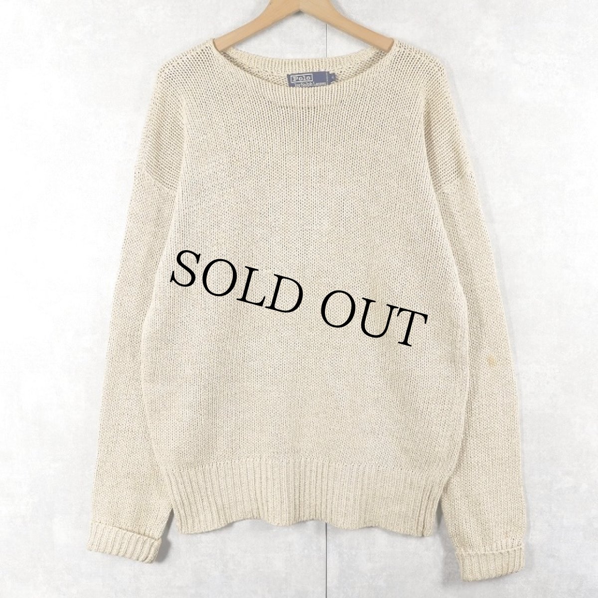 画像1: 90's〜 POLO Ralph Lauren リネンコットン ニットセーター M (1)