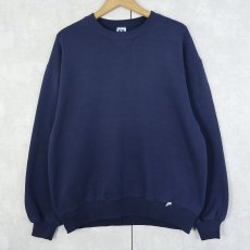 画像1: 90's RUSSELL ATHLETIC USA製 前V 無地スウェット NAVY L (1)
