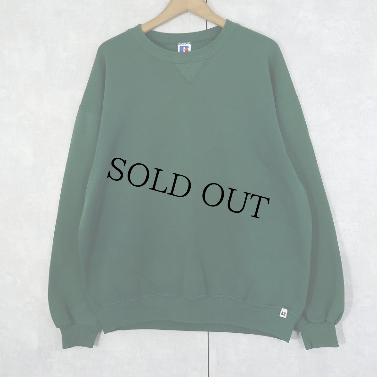 画像1: 90's RUSSELL ATHLETIC USA製 前V 無地スウェット XL (1)