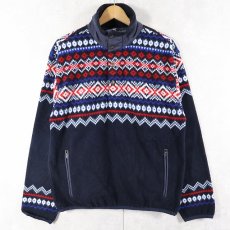 画像1: POLO Ralph Lauren ノルディック柄 ハーフスナップフリースジャケット NAVY S (1)