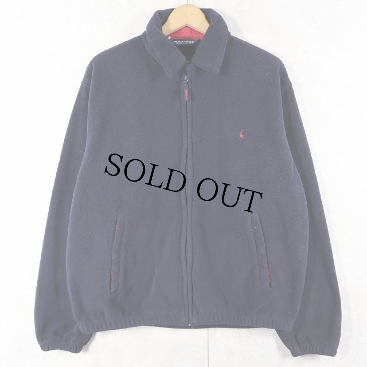 画像1: 90's POLO GOLF Ralph Lauren USA製 "POLARTEC" チンスト付き フリーススイングトップ NAVY M (1)