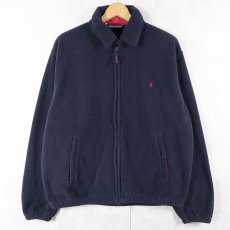 画像1: 90's POLO GOLF Ralph Lauren USA製 "POLARTEC" チンスト付き フリーススイングトップ NAVY M (1)