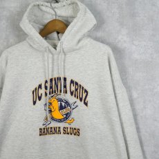 画像1: 90's UC SANTA CRUZ "BANANA SLUGS" プリントスウェットフーディ XL (1)
