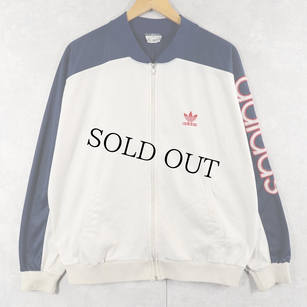 画像1: 80's adidas USA製 ロゴ刺繍 トラックジャケット L (1)