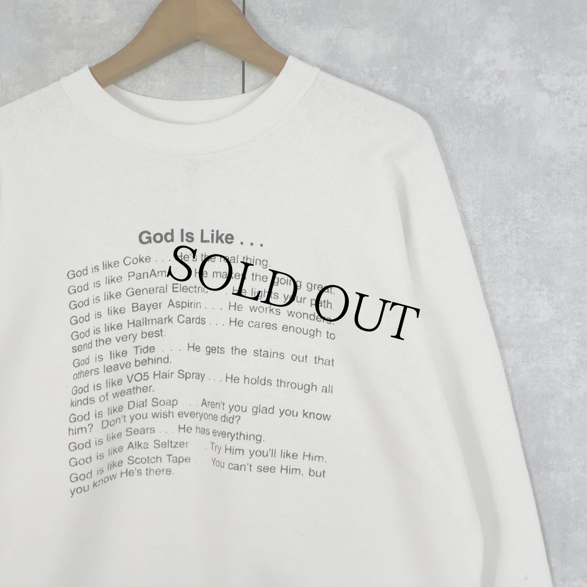 画像1: 90's USA製 "God Is Like..." ジーザスプリントスウェット L (1)
