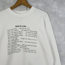 画像1: 90's USA製 "God Is Like..." ジーザスプリントスウェット L (1)