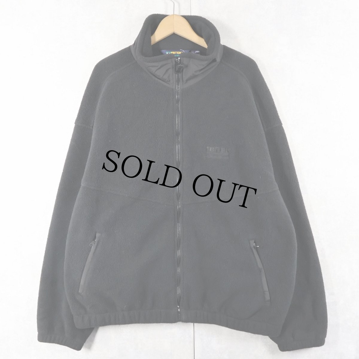 画像1: 90's Eddie Bauer EBTEK USA製 "POLARTEC" ロゴ刺繍 フリースジップジャケット BLACK XL (1)