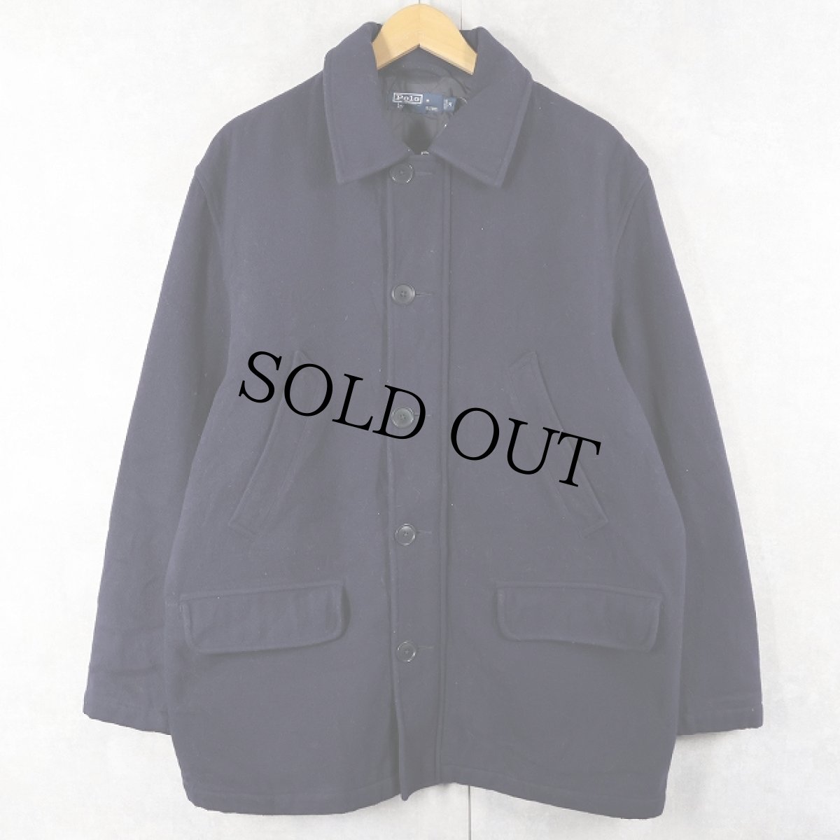 画像2: POLO Ralph Lauren ウールジャケット NAVY M (2)