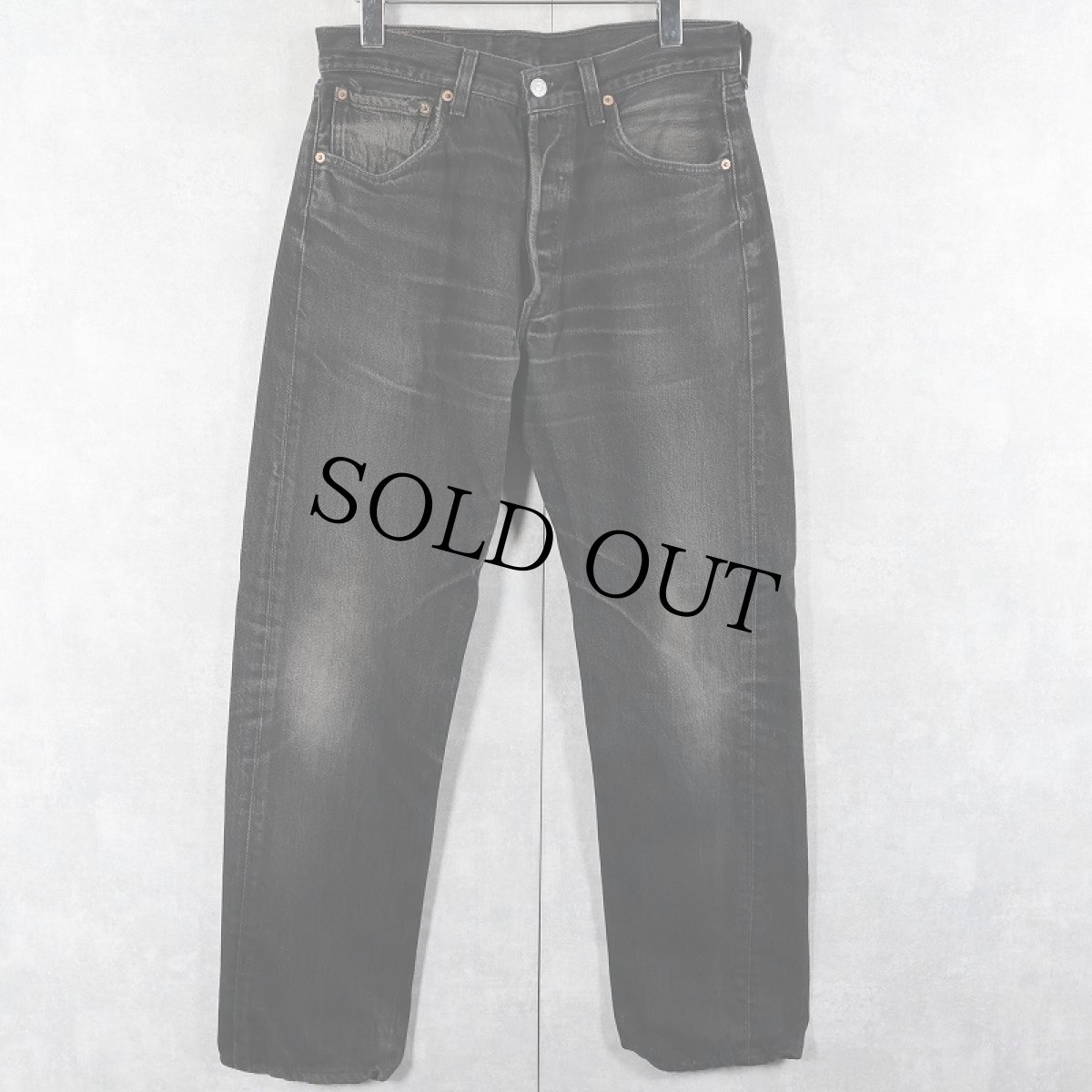 画像1: 90's Levi's 501 USA製 後染め ブラックデニムパンツ W31 (1)