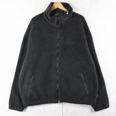 画像1: 90's Eddie Bauer EBTEK USA製 "POLARTEC" ロゴ刺繍 フリースジップジャケット BLACK XL (1)