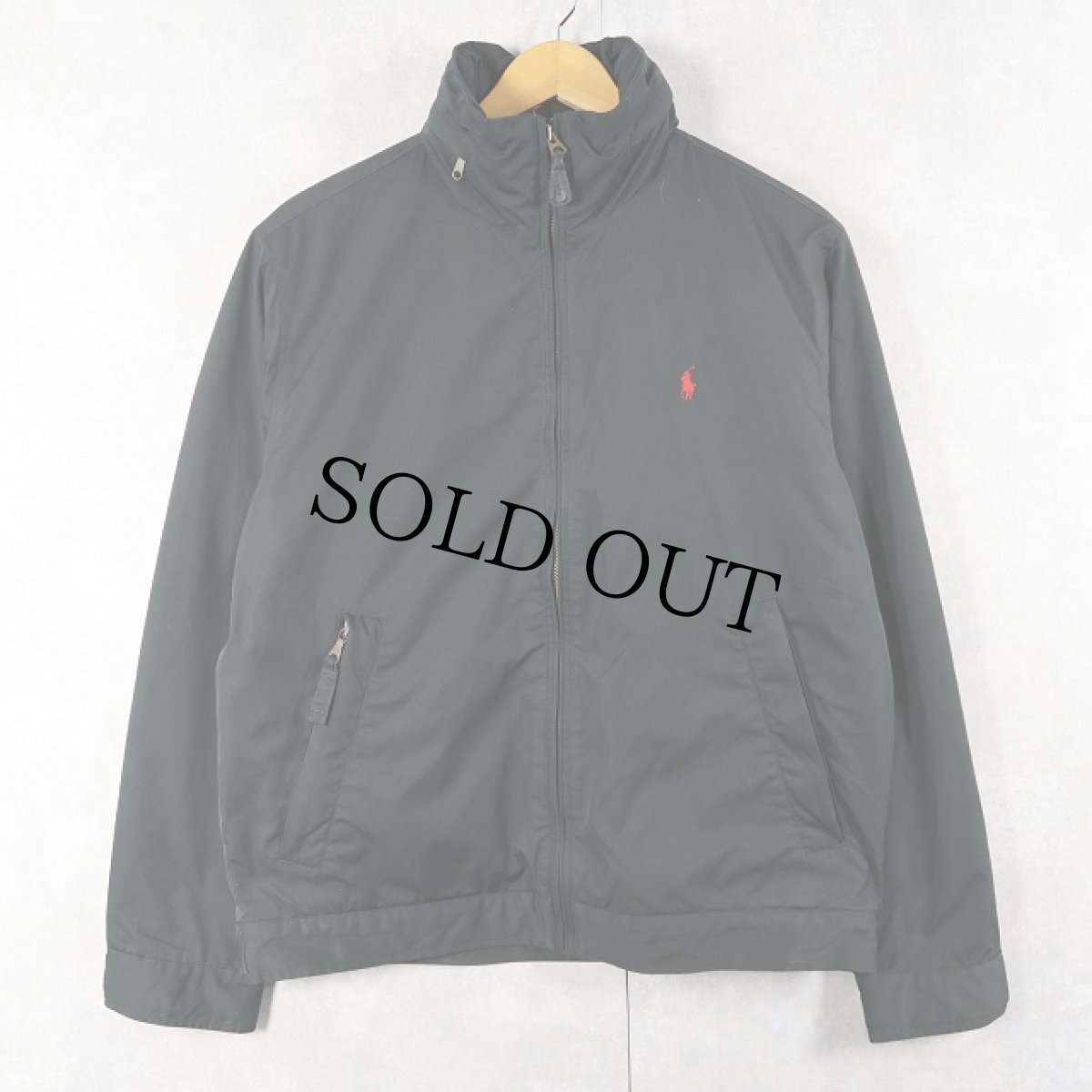 画像1: POLO Ralph Lauren フリースライナー ポリエステル シェルジャケット BLACK S (1)