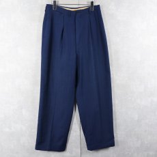 画像1: 50〜60's チェック柄 ウールスラックス W30 (1)