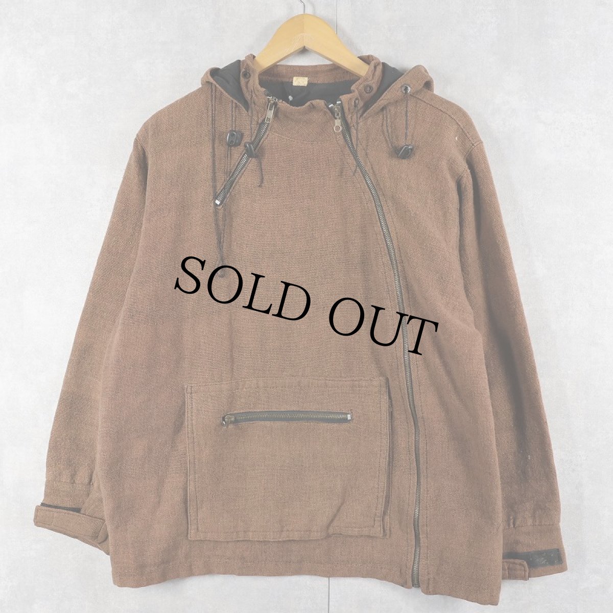 画像1: NEPAL製 デザインコットンジップパーカー M (1)