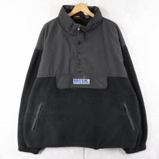 画像1: 90's Eddie Bauer EBTEK USA製 "POLARTEC" ナイロン切り替え フリースアノラックパーカー BLACK XXXL (1)