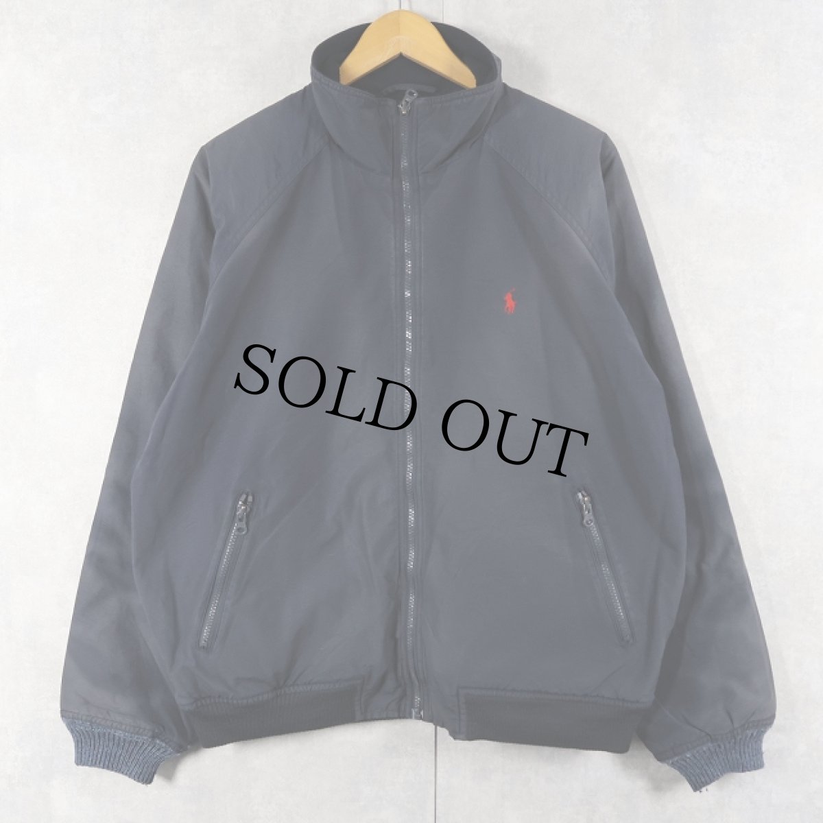 画像1: POLO Ralph Lauren コットンナイロンジャケット NAVY L (1)