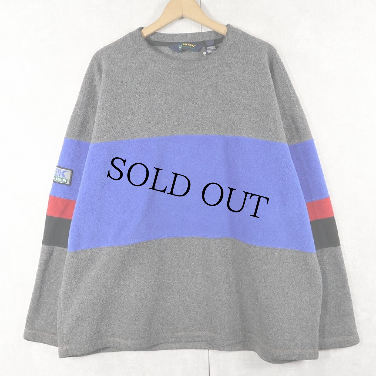 画像1: 90's Eddie Bauer EBTEK USA製 "POLARTEC" 切り替えデザイン フリースプルオーバー XL (1)