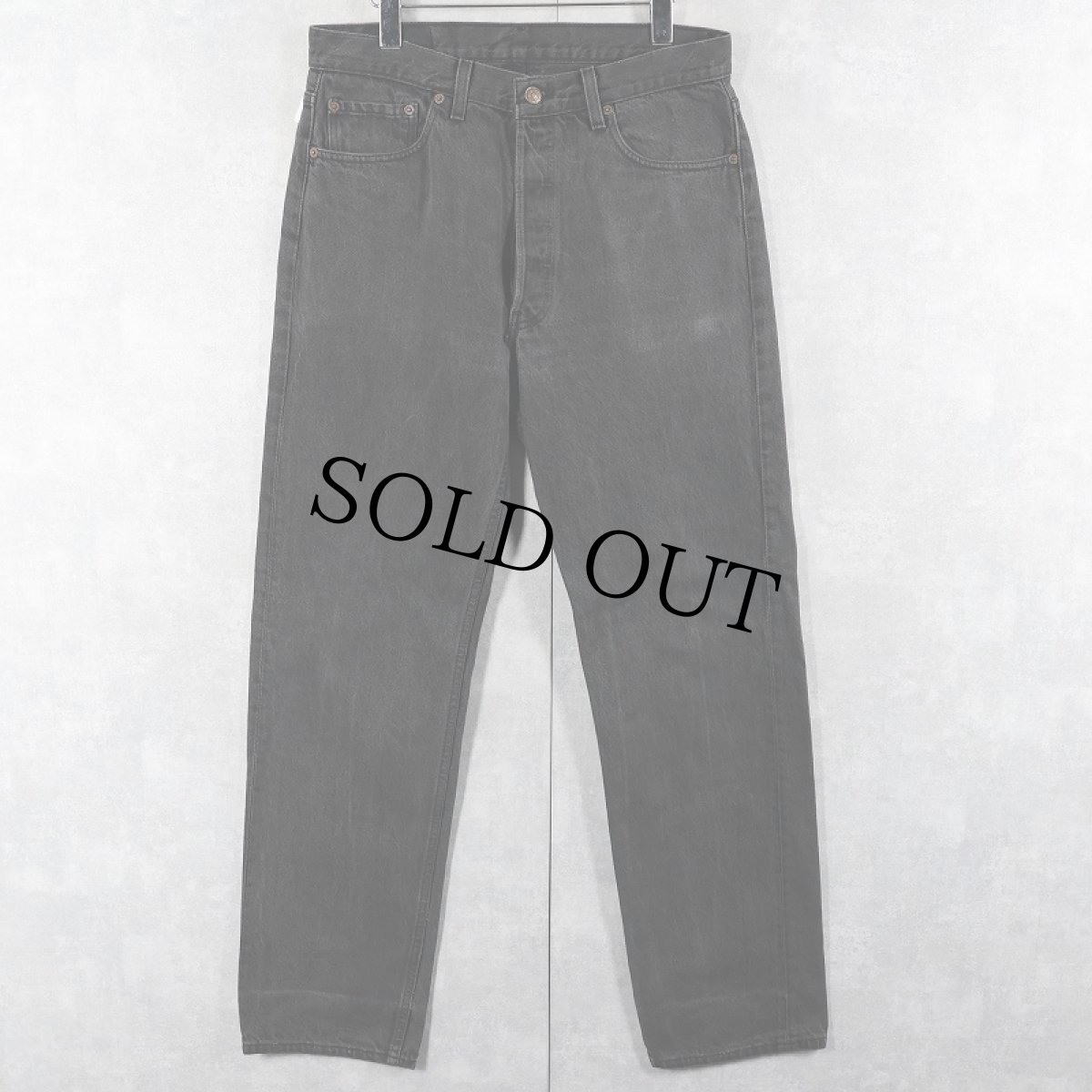画像1: 90's Levi's 501 USA製 "サルファブラック" ブラックデニムパンツ W34 (1)
