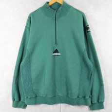 画像1: 90's adidas EQUIPMENT ロゴ刺繍 ハーフジップスウェット XL (1)