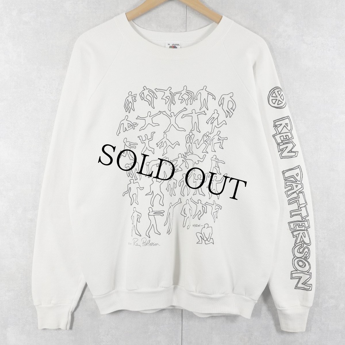 画像1: 90's Ren Patterson USA製 アートプリントスウェット XL (1)