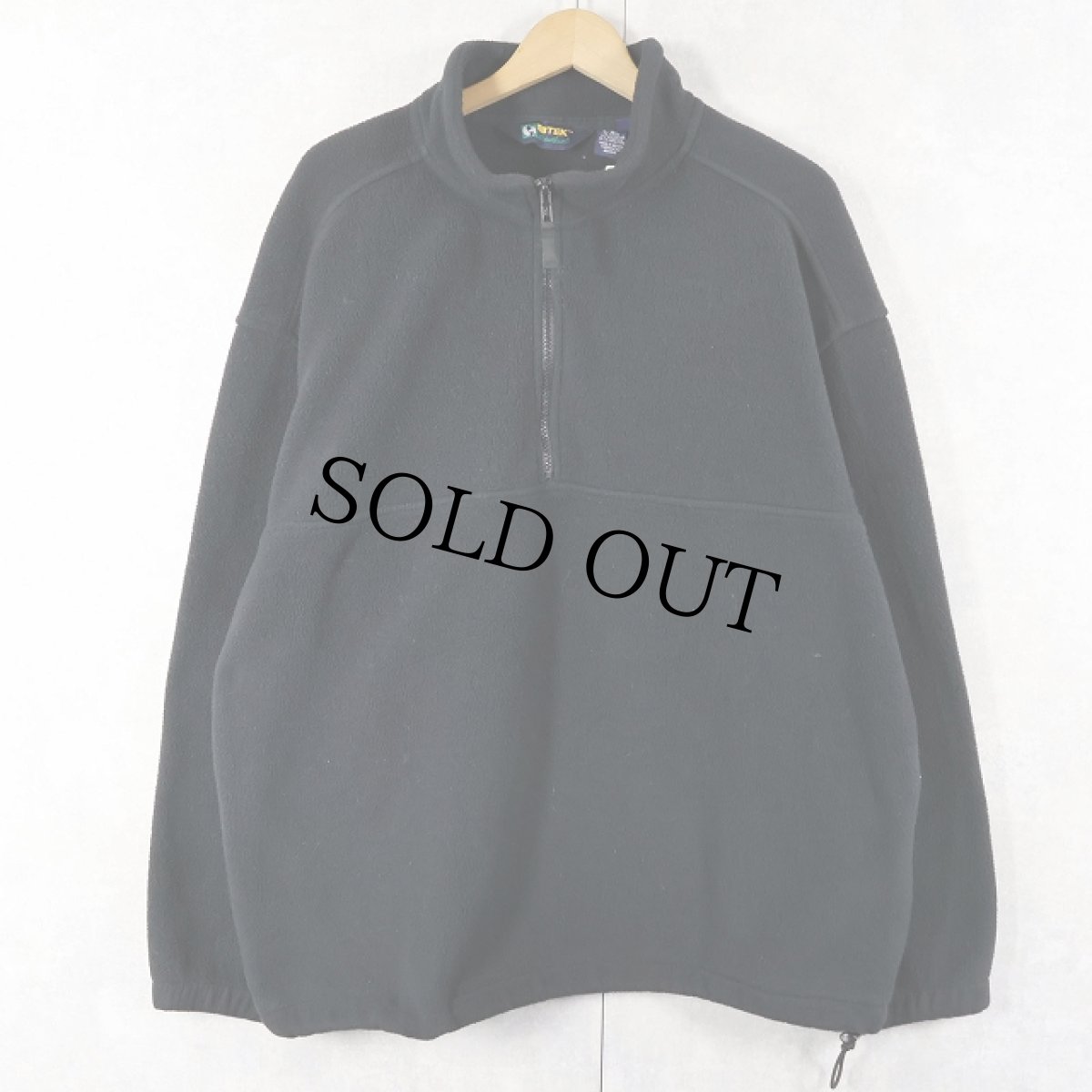 画像1: 90's Eddie Bauer EBTEK "POLARTEC" ハーフジップ フリースジャケット BLACK L (1)