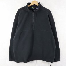 画像1: 90's Eddie Bauer EBTEK "POLARTEC" ハーフジップ フリースジャケット BLACK L (1)