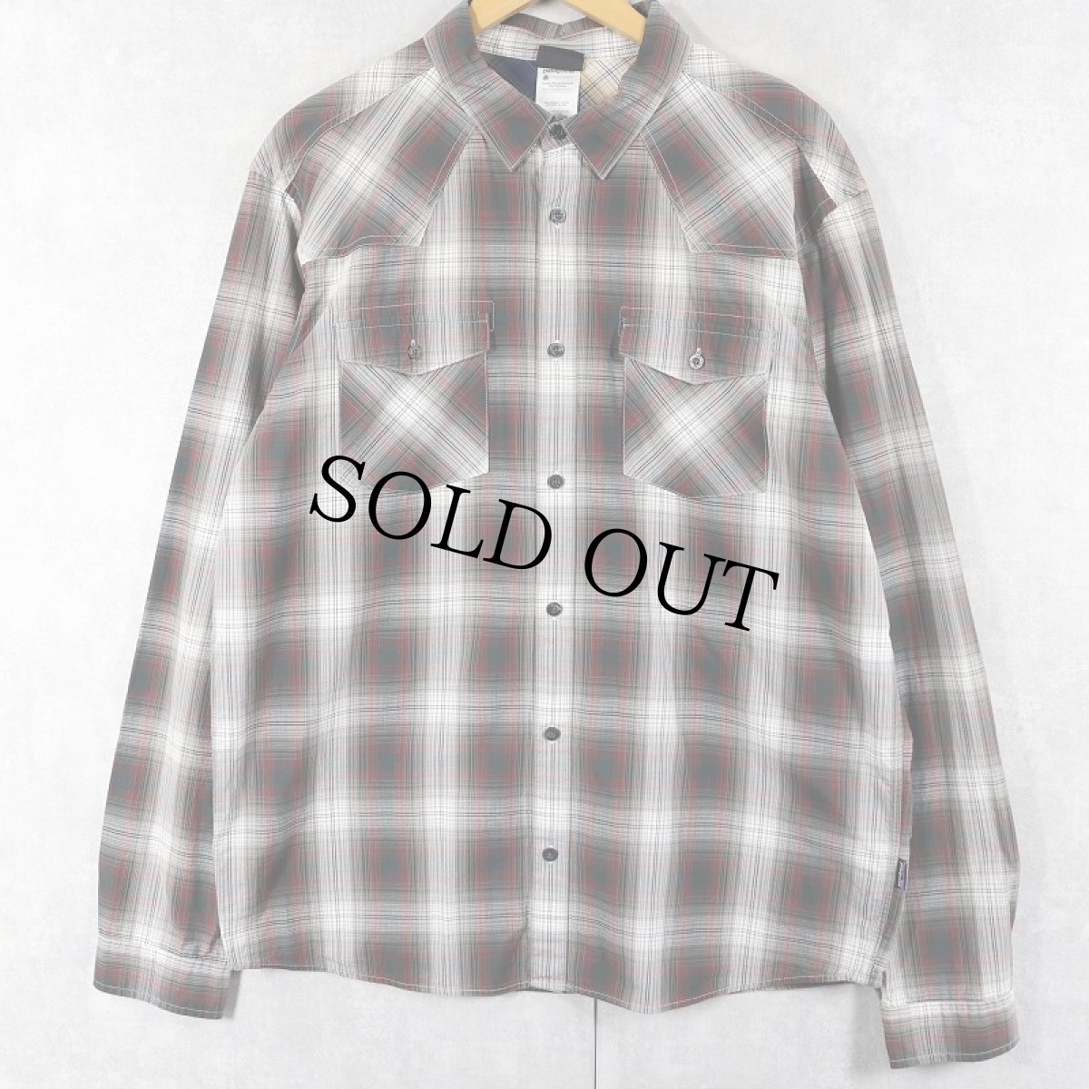 画像1: 2011AW Patagonia "ORGANIC COTTON" オンブレーチェック柄 コットンシャツ L (1)