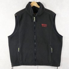 画像1: 90's Eddie Bauer EBTEK USA製 "POLARTEC" ロゴ刺繍 フリースベスト BLACK L (1)