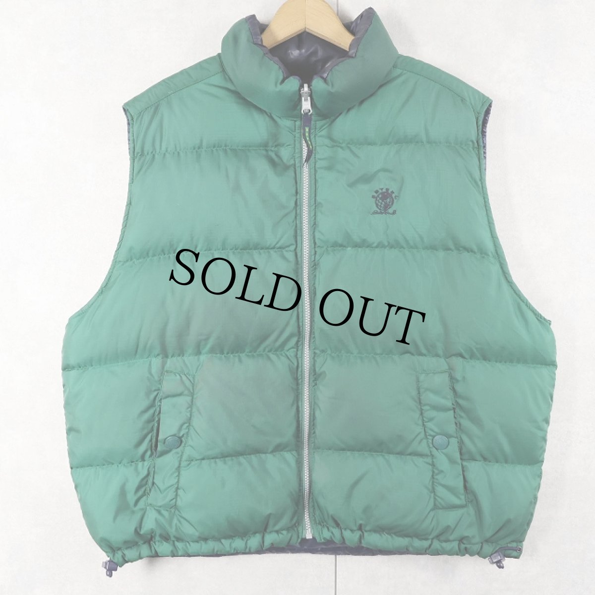 画像1: 90's Eddie Bauer EBTEK ロゴ刺繍 リバーシブル ダウンベスト L (1)