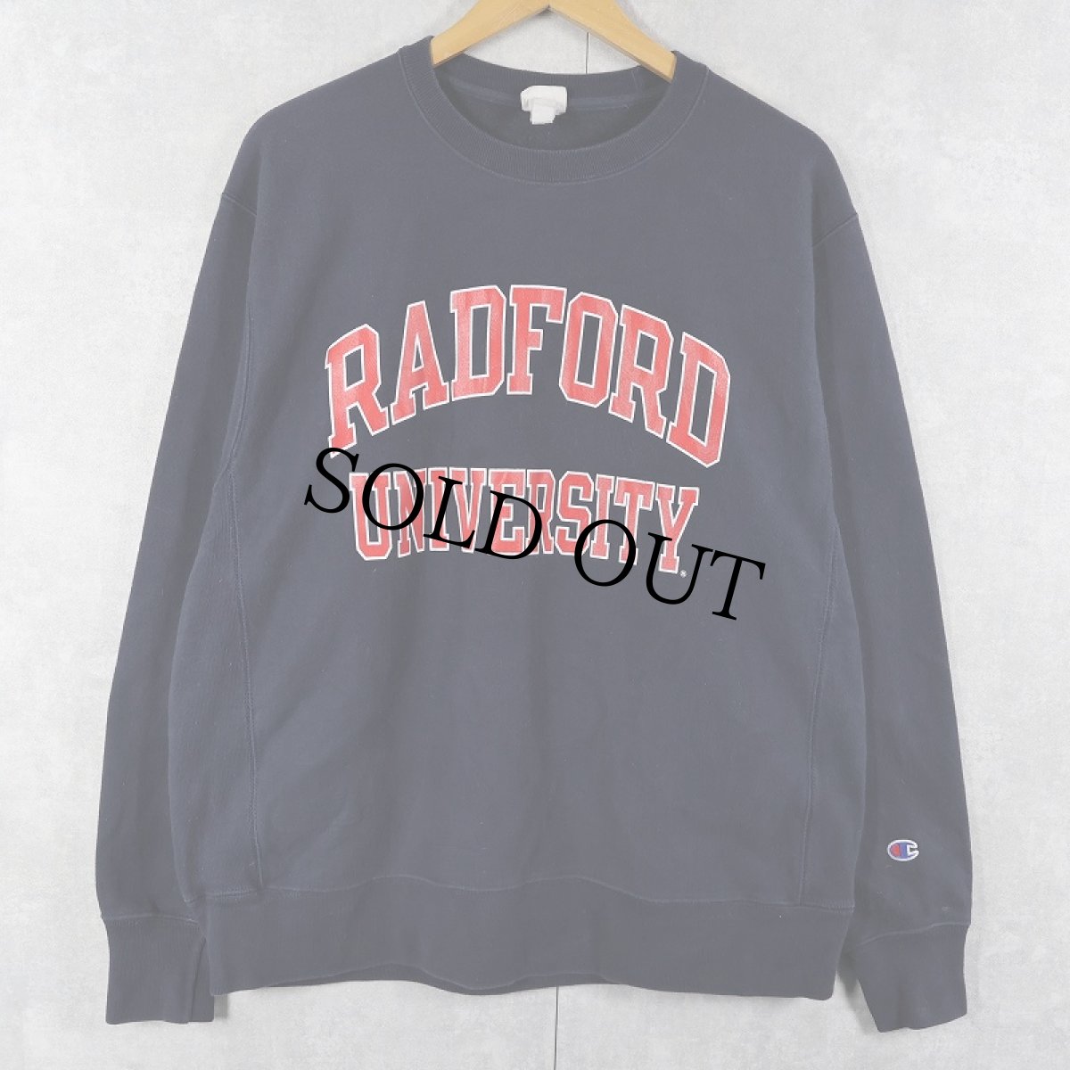 画像1: Champion REVERSE WEAVE "RADFORD UNIVERSITY" プリントスウェット NAVY L (1)