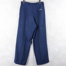 画像2: 50〜60's チェック柄 ウールスラックス W30 (2)