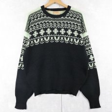 画像1: 50's McGREGOR USA製 フェアアイル柄 ウールニットセーター SIZE44 (1)