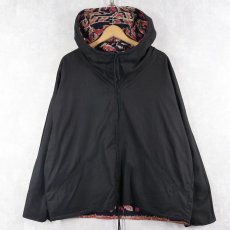 画像2: 総柄 リバーシブル コットンジップパーカー M (2)